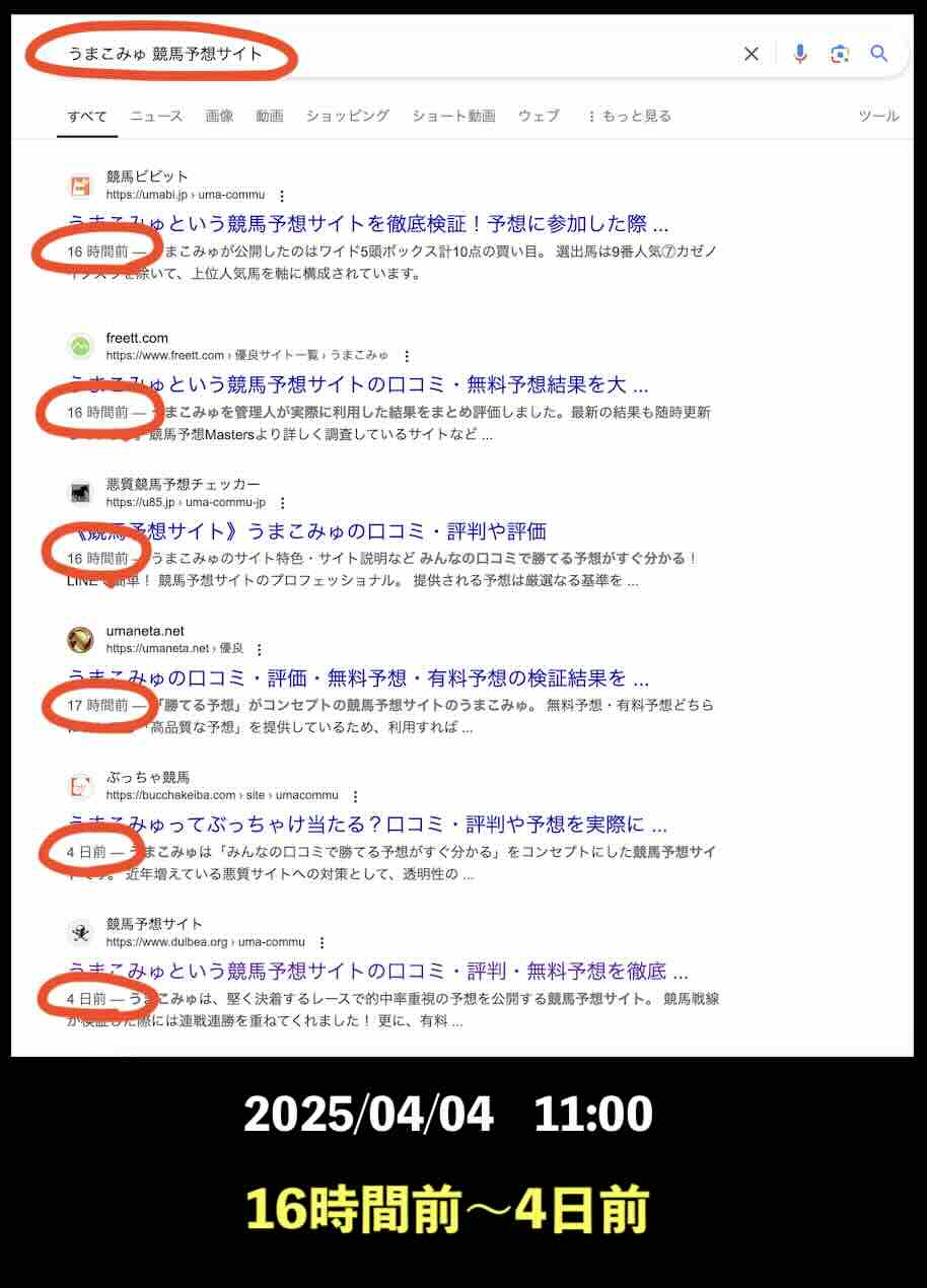 「うまこみゅ」のサイト情報検索結果